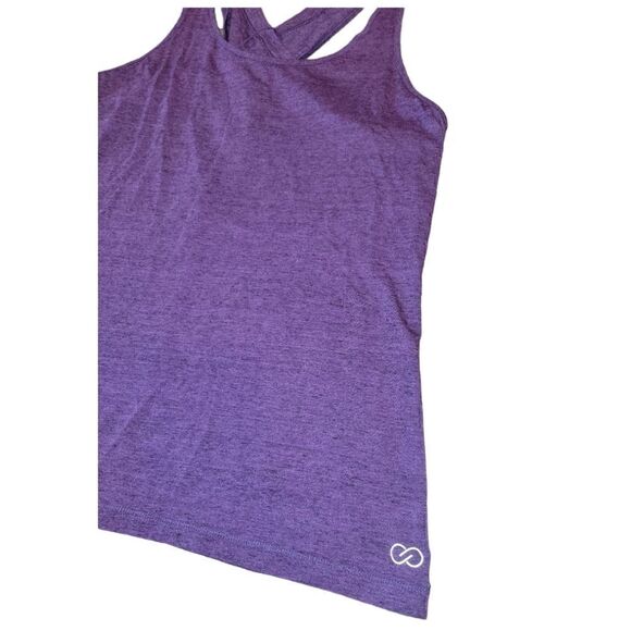 Calia Heathered Purple Key Hole Loose Fit CrissCross Cut Out Athletic tank top S - Picture 7 of 12